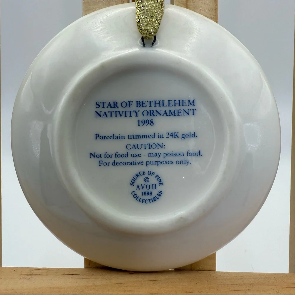 VTG Avon Collectible Ornament Star of Bethlehem Nativity 1998 Porcelain 24k Gold